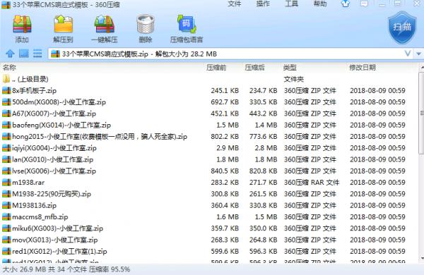 最新分享33套苹果CMS收费响应式模板-一生相随博客