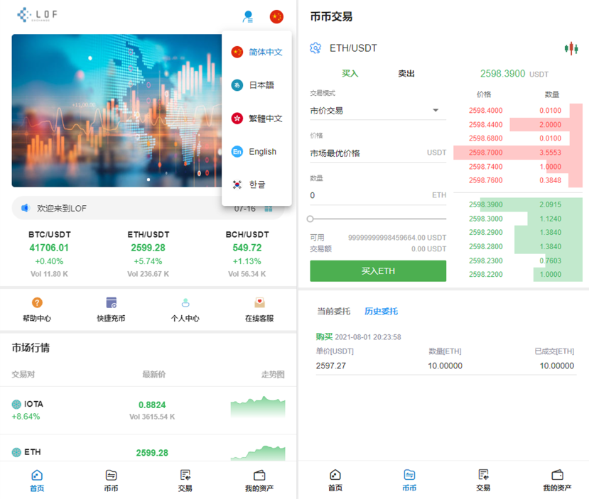 【区块链合约交易所源码】新币币交易所USDT秒合约杠杆C2C法币交易 手机端为VUE纯源码-一生相随博客