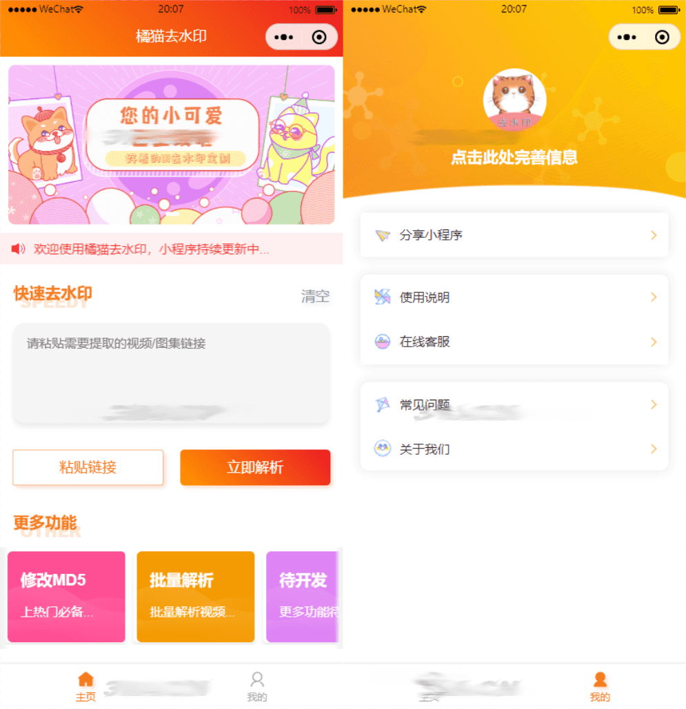 D1027 橘猫自定义接口PHP后端去水印小程序源码带部署教程pdf-一生相随博客